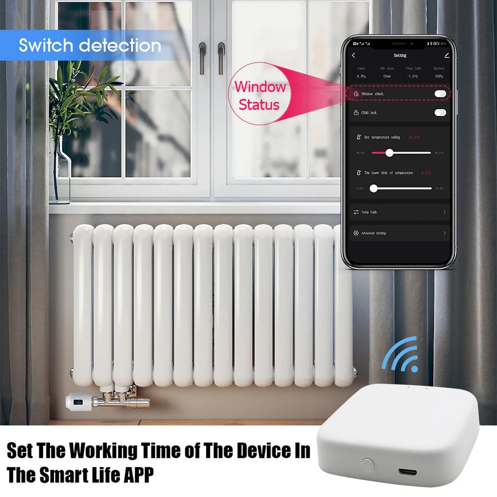 Termostat pintar Tuya eWeLink, pengontrol suhu jarak jauh, Radiator TRV dapat diprogram, aktuator termostatik, pemanas, Alexa Google