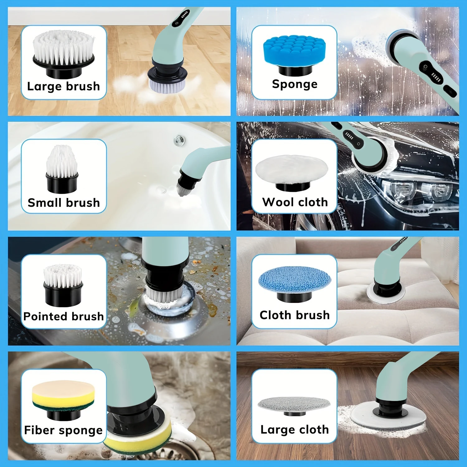 Wireless electric brush Multi-functional automatic hand-held electric cleaning brush Bathroom toilet floor toilet brush