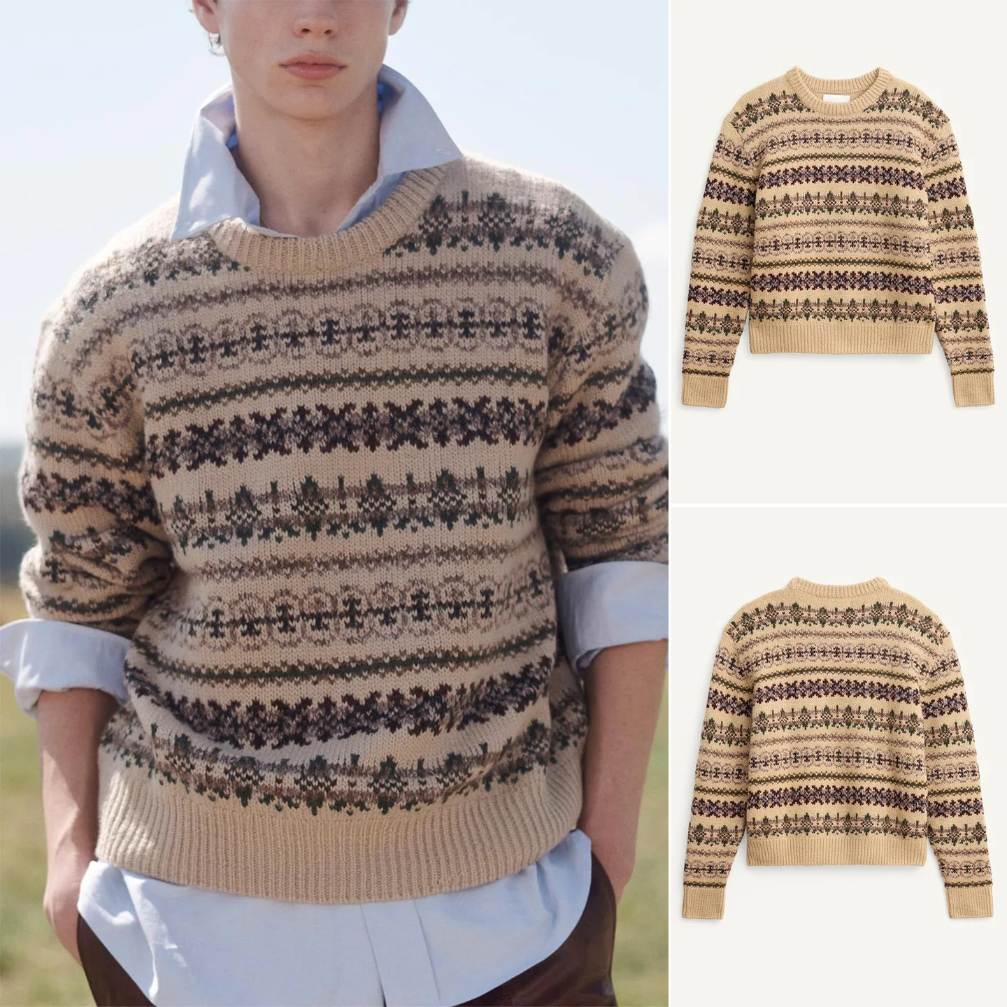 

Свободный вязаный свитер с геометрическим узором, длинный свек, круглый, с вышивкой, повседневный, из полиэфирного волокна, молодежная мужская мода