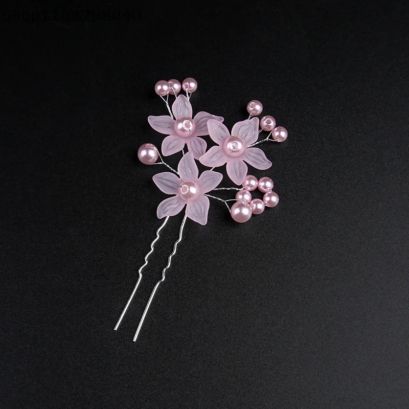 1 Piece Korean INS-style Wedding Pearl Flower Headpiece With Frosted Hairpin – Handmade Jewelry For Brides