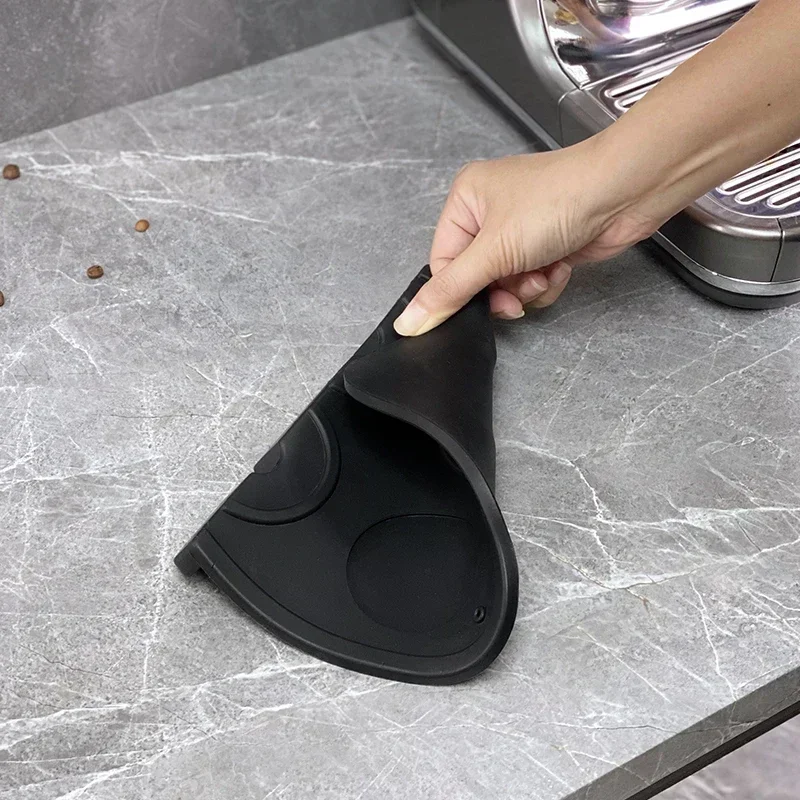 Coffee Powder Pad Non-Slip Silicone Tamping Station Espresso Mat for Home Cafe Barista Tools Black Accessories Kitchen Supplies