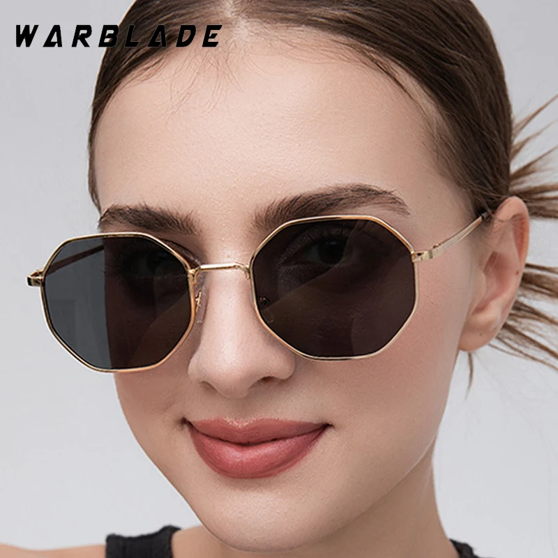 

Trendy High Quality Polygon Metal Sunglasses Vintage Brand Design Women Men Sunglasses Fishing Driving Shades UV400 Lentes Mujer