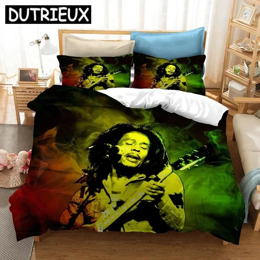 

Luxury New 3D Print Bob Marley Comfortable Duvet Quilt Cover Pillowcase Bedding Set Children Bedroom Decoration Home Textile