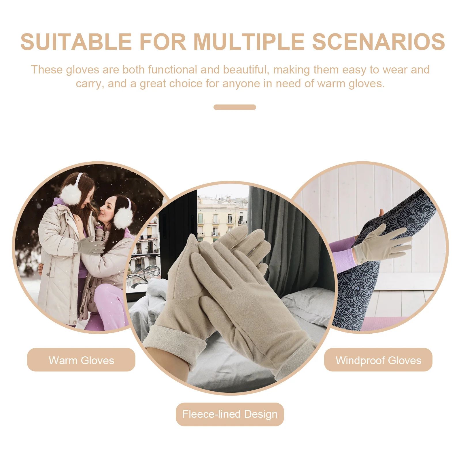 1Pair Warm Gloves for Women Supple Durable Material Excellent Warmth Retention Outdoor Use Warm Gloves Women Mittens