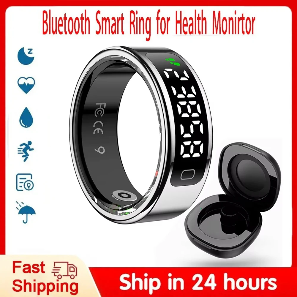 

R11C Gest Swipe Vide Смарт-кольцо Зарядный чехол для мужчин и женщин Экран дисплея Smartring Водонепроницаемый монитор здоровья Фитнес-трекер