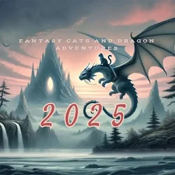 2025 Cat Dragon Rider Calendar Cartoon Cat Dragon Rider Wall Calendar Christmas Cat Dragon Rider Calendar Decoration