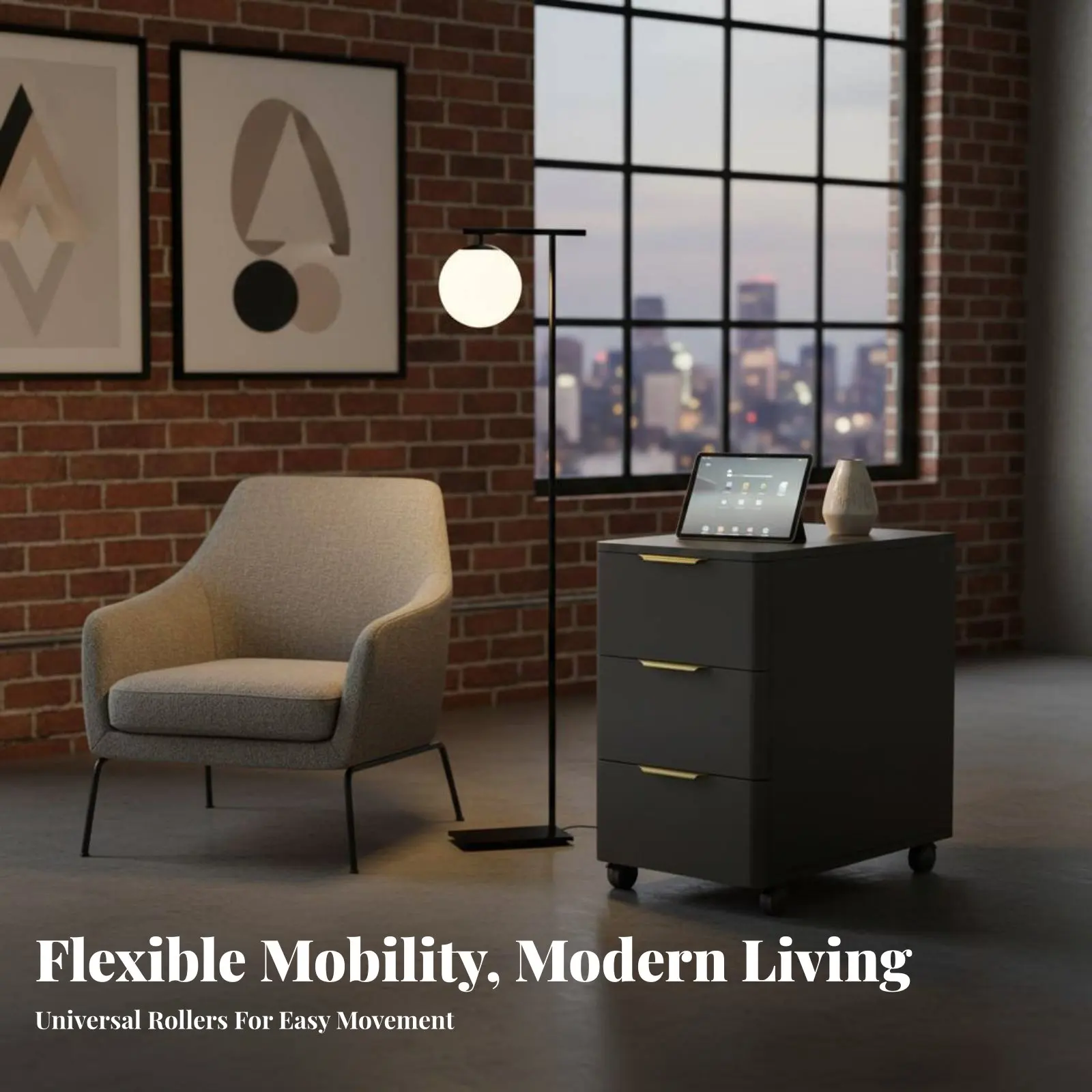 

Multi-Tier Trolley Space-Saving Design Rolling and Beverage Station Wheeled Organizer Easy to Move Light Luxury and Design