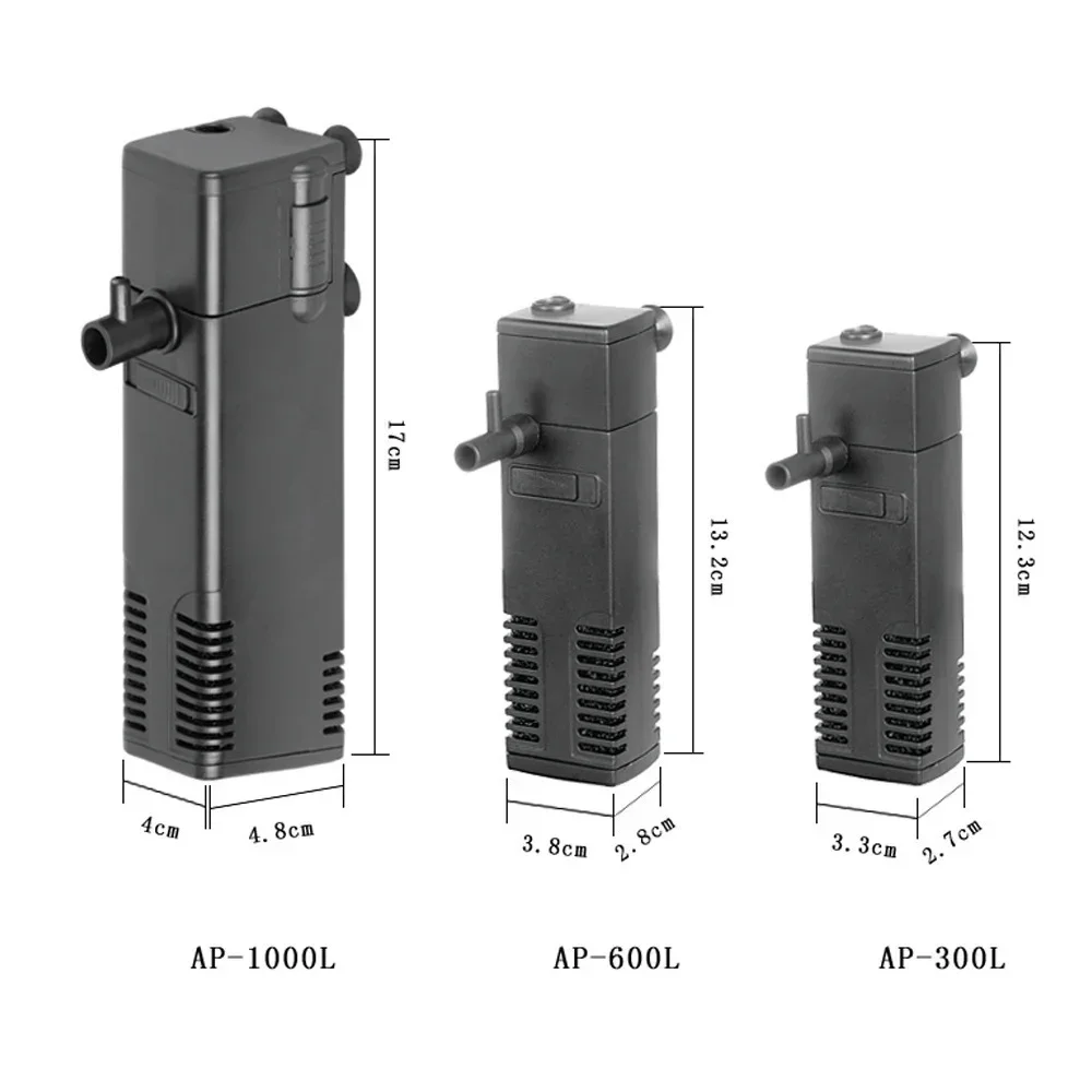 Low Level Water Submersible Water Filter Pump Turtle Tank Filter Aquarium Fish Tank Vertical Oxygen Increasing Pump EU Plug 3W