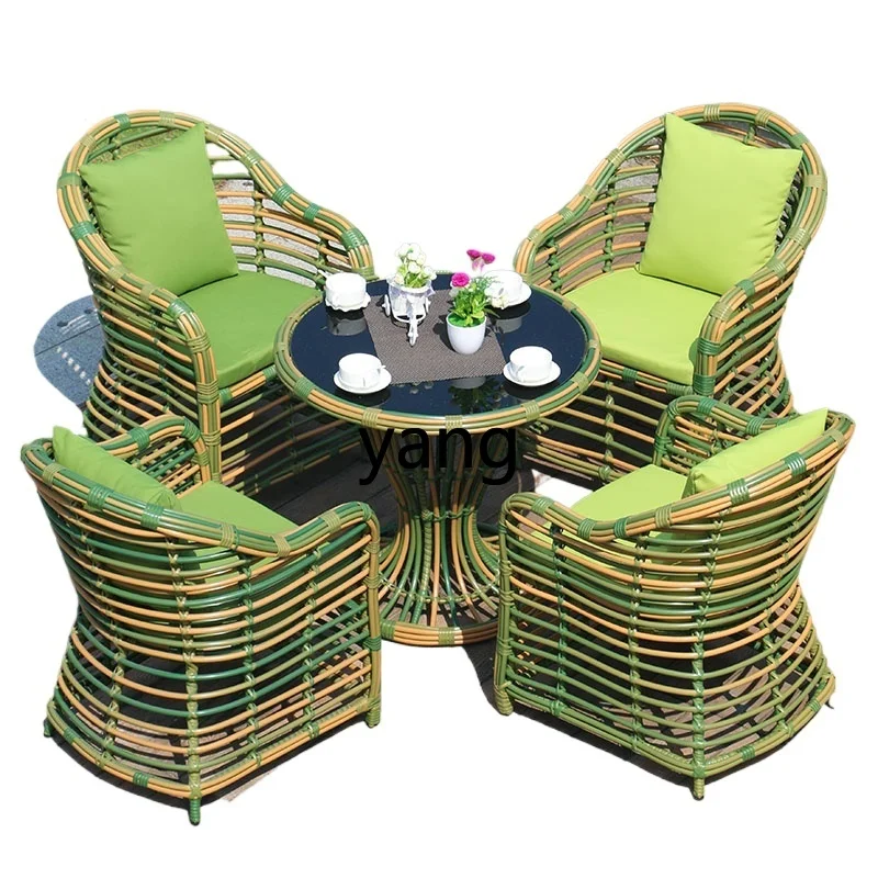 

LMM Outdoor Furniture Creative Rattan Balcony Table and Chair Combination Terrace Chair