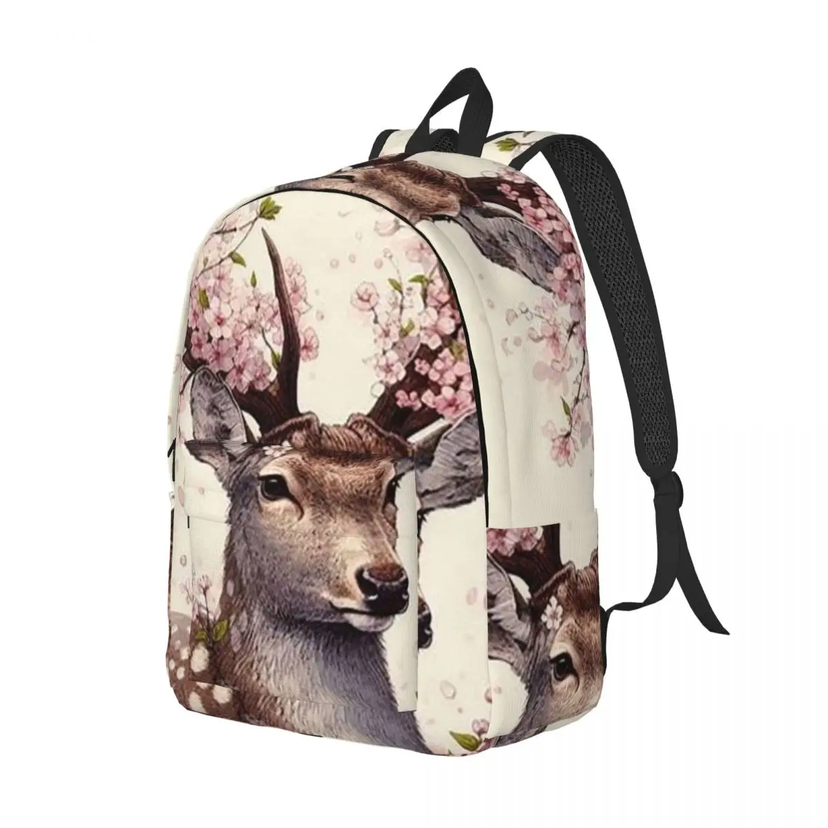 Flower Deer Backpack Student Boys Girls BookBag Children School Bag Computer Shoulder Bags for Men Women