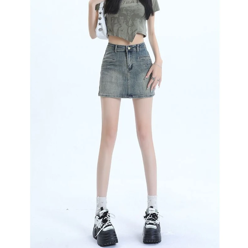 청바지 숏 스커트 플러스 사이즈 다이아몬드 데님 스커트 여성 여름 로우 웨이스트 한국 레트로 A라인 생지 스커트 청바지 데님 팬츠