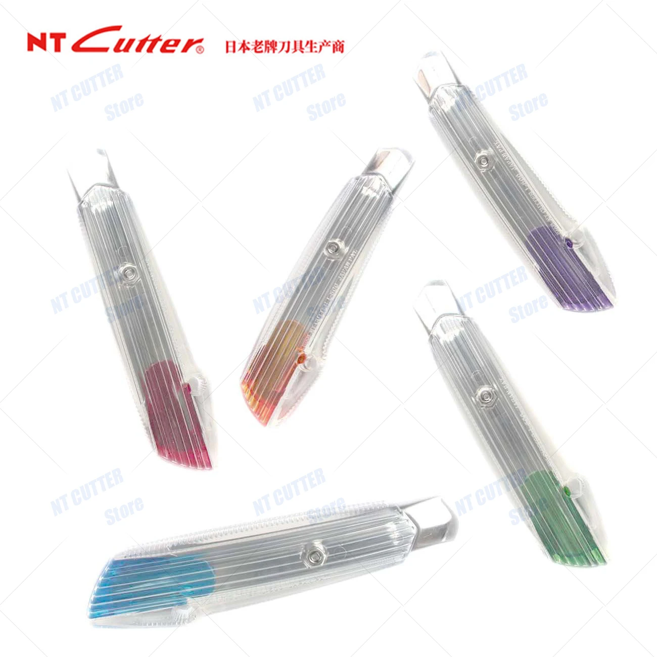 Original Japanese NT CUTTER IL-500P multifunctional utility knife, transparent non-slip handle, paper cutting carpet knife, 18mm heavy-duty cutting