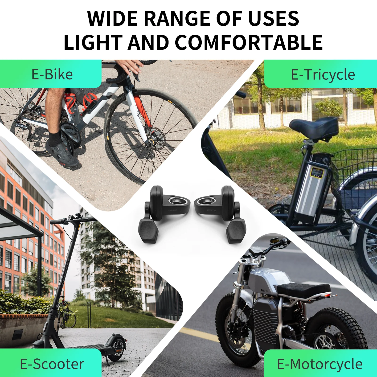 WUXING 108X finger throttle 24V 36V 48V 60V 72V universal voltage left and right thumb throttle Ebike thumb throttle electric sc