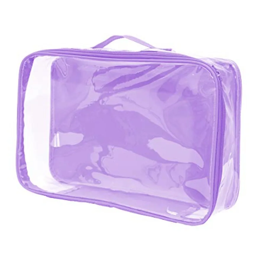 

Large Clear Travel Packing Cube See-Through PVC Organizer for Suitcase Multipurpose Pouch w Handle Dress Shirts Pants Cashmere