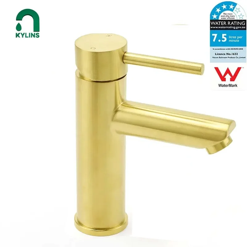 KYLINS Brushed Gold Bathroom Faucet for Washing Tapware Washbasin Tap for Bathroom Sink Mixer Bathtub Faucets Bath Taps Home