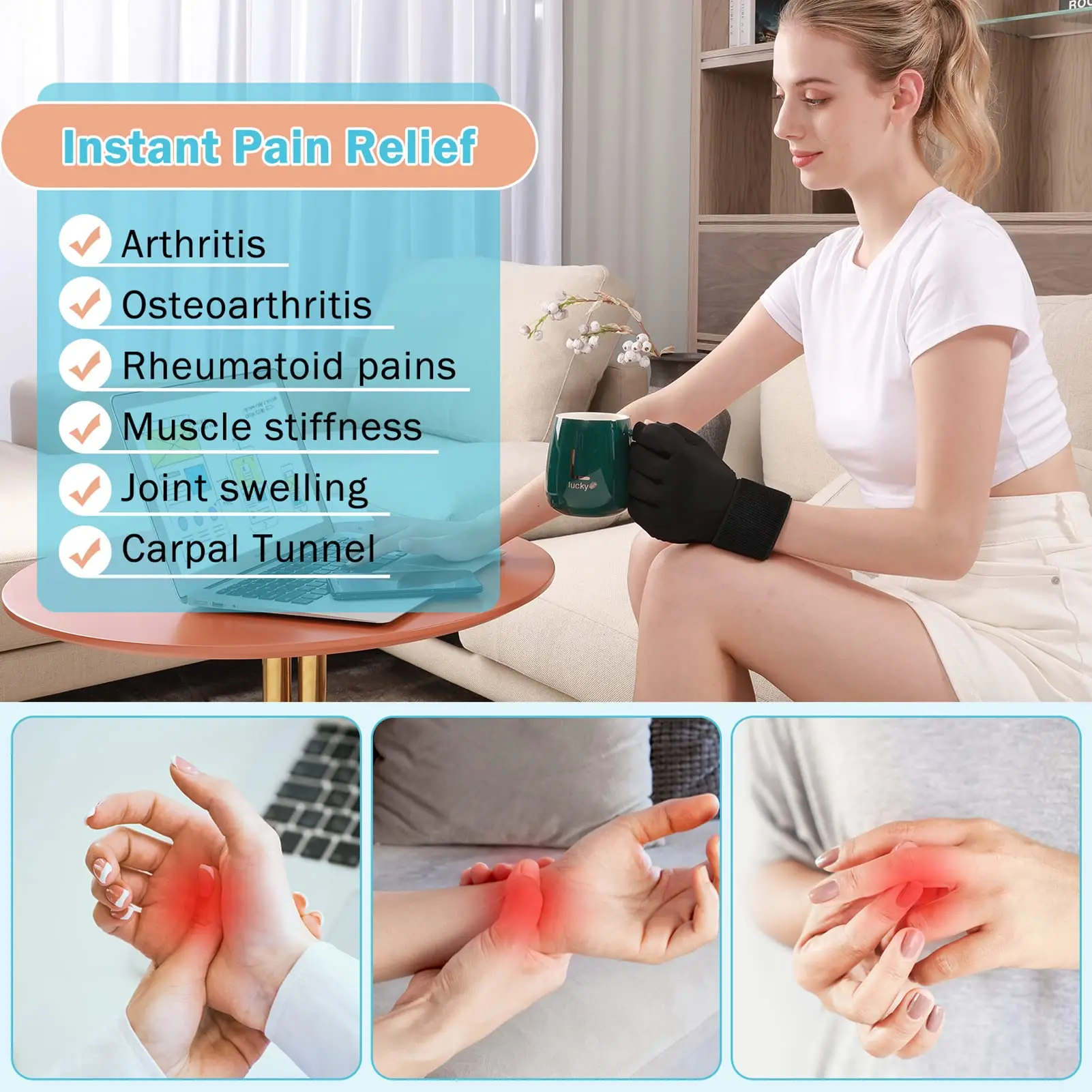 Finger Arthritis Compression Ice Glove for Pain Relief Hand Wrist Ice Pack Reusable Gel Cold Pack for Tendinitis Carpal Tunnel