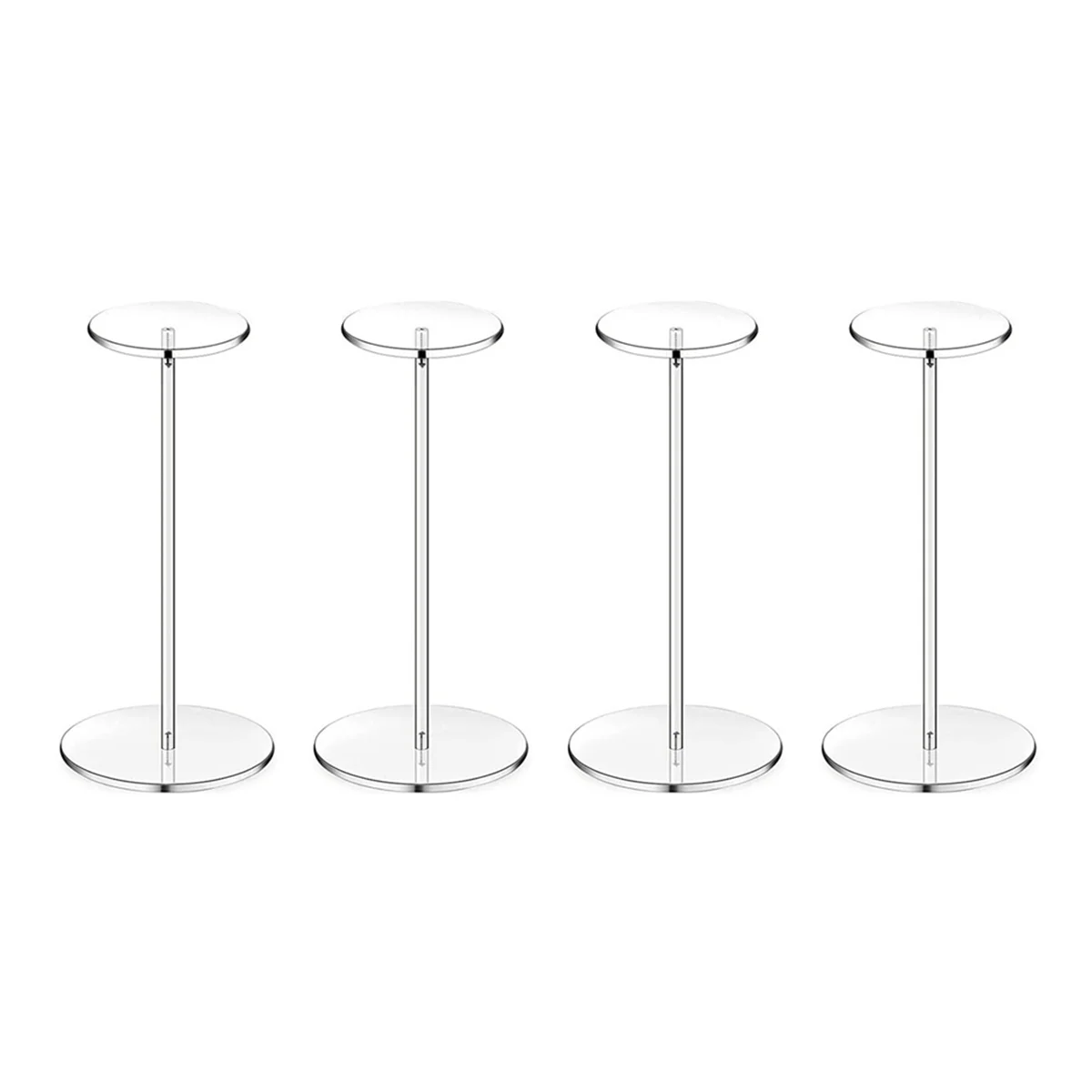 ABQR 4 Sets Acrylic Hat Stand Clear Pedestal Display Stand Baseball Hat Racks Round Acrylic Risers for Display Hat