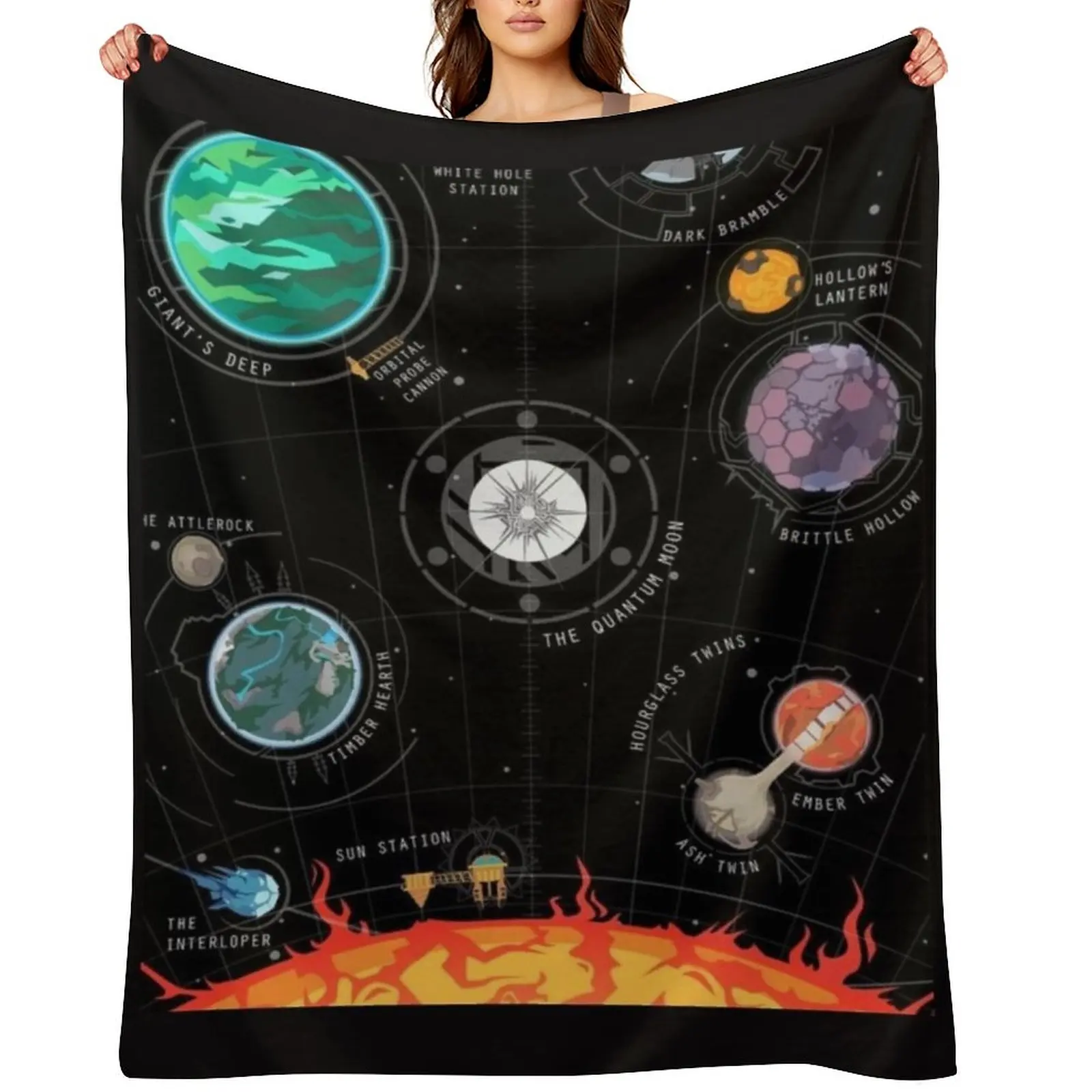 

Outer Wilds poster Throw Blanket Flannels Warm wednesday Luxury Throw Blankets
