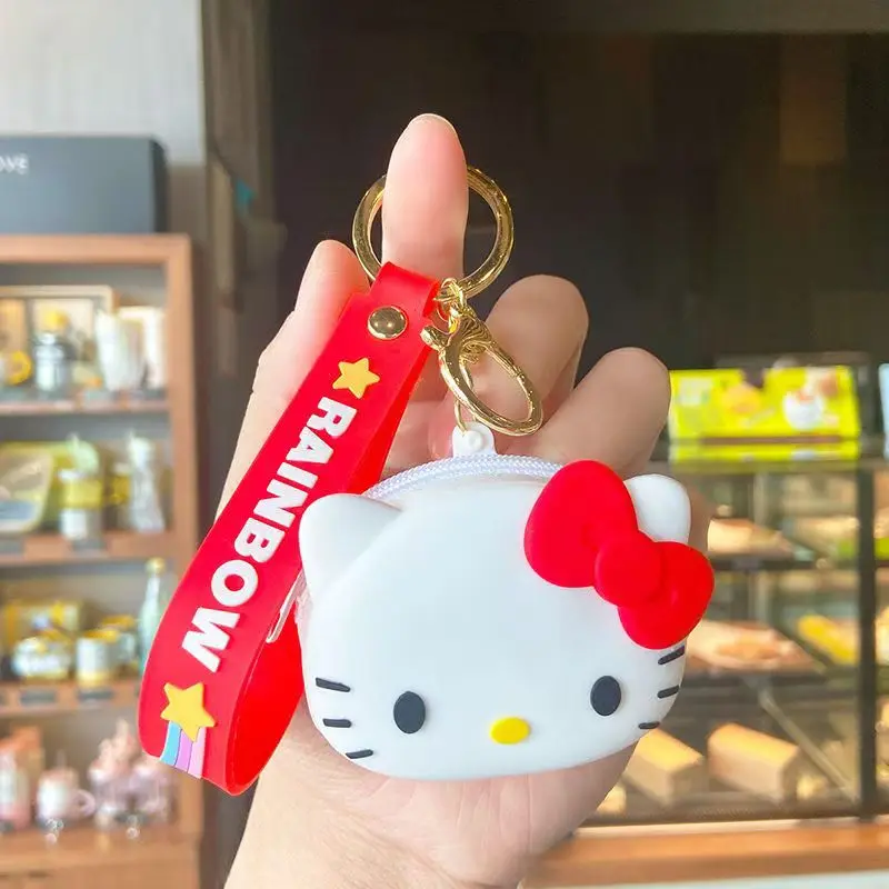 Cute Hello Kitty Coin Purse Fashion Cartoon Cinnamoroll Kuromi Mini Purse Keychain Bluetooth Headset Bag Bag Pendant Gifts