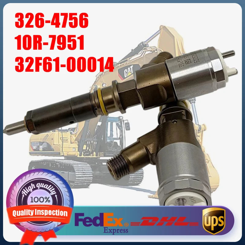

High Quality Common Rail Fuel Injector 326-4756 10R-7951 32F61-00014 for Caterpillar C4.2 C6.4 312D 320D Excavator Engines