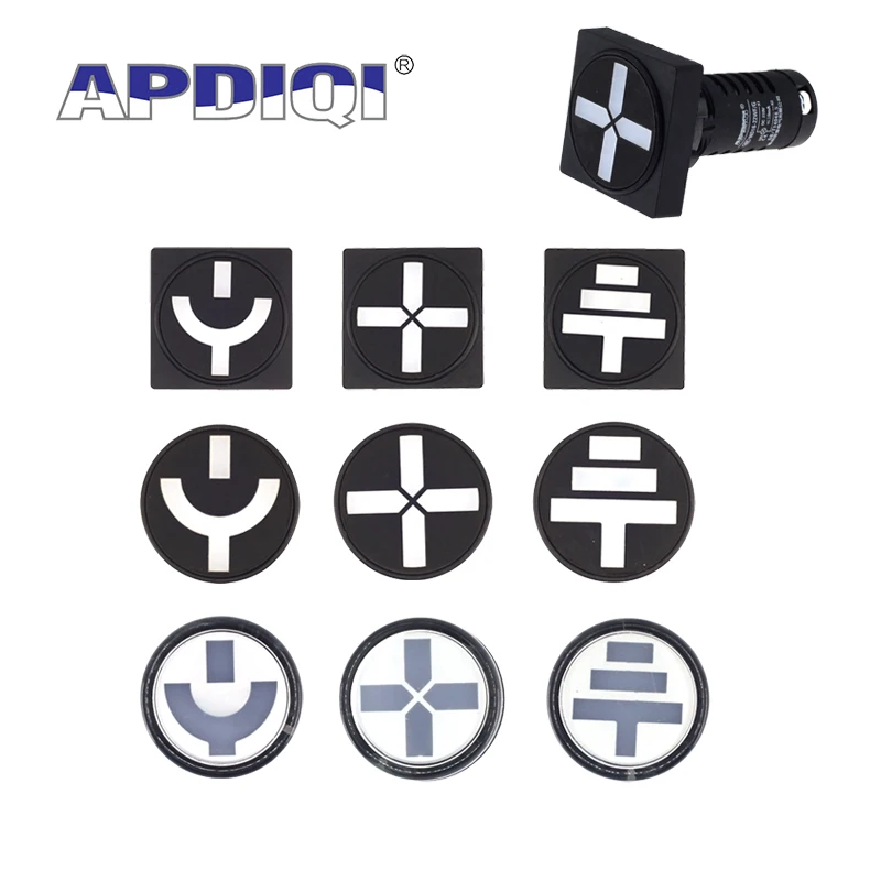 

10 шт. APDIQI квадратный индикатор положения 22WF/DGN заземляющий выключатель изоляционные ворота нож сигнальный свет красный зеленый 22 мм