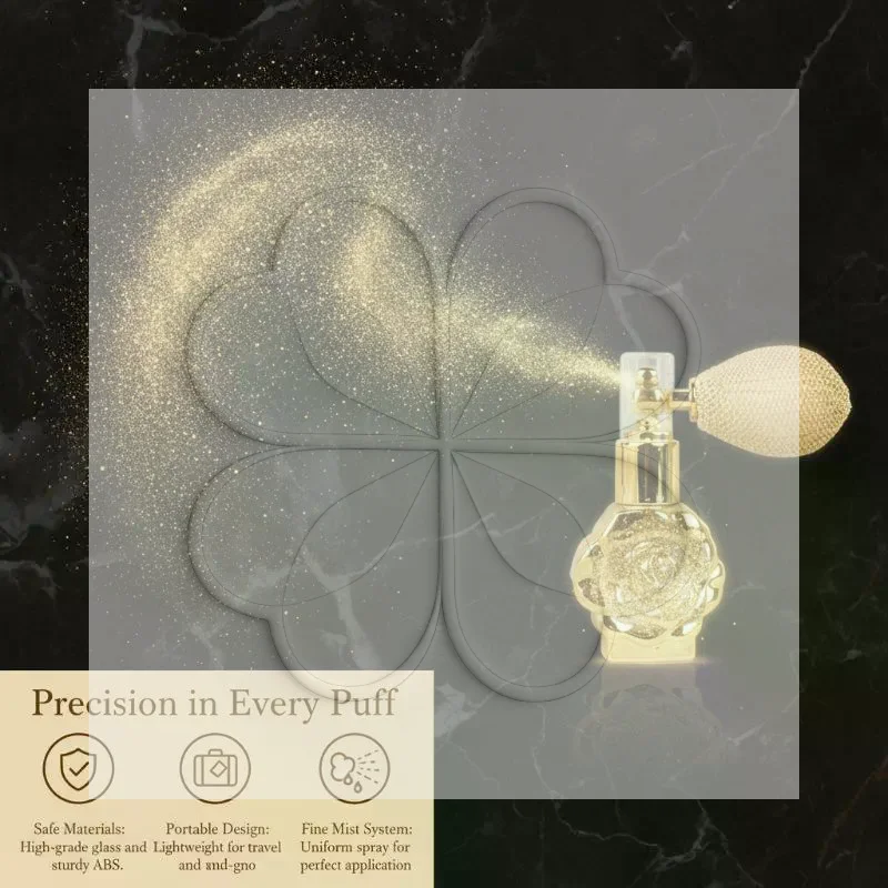 Portable Fragrance Powder Splitter 1Pcs Rose Glass Airbag Perfume Atomizer Leakproof for Travel Outdoor Use