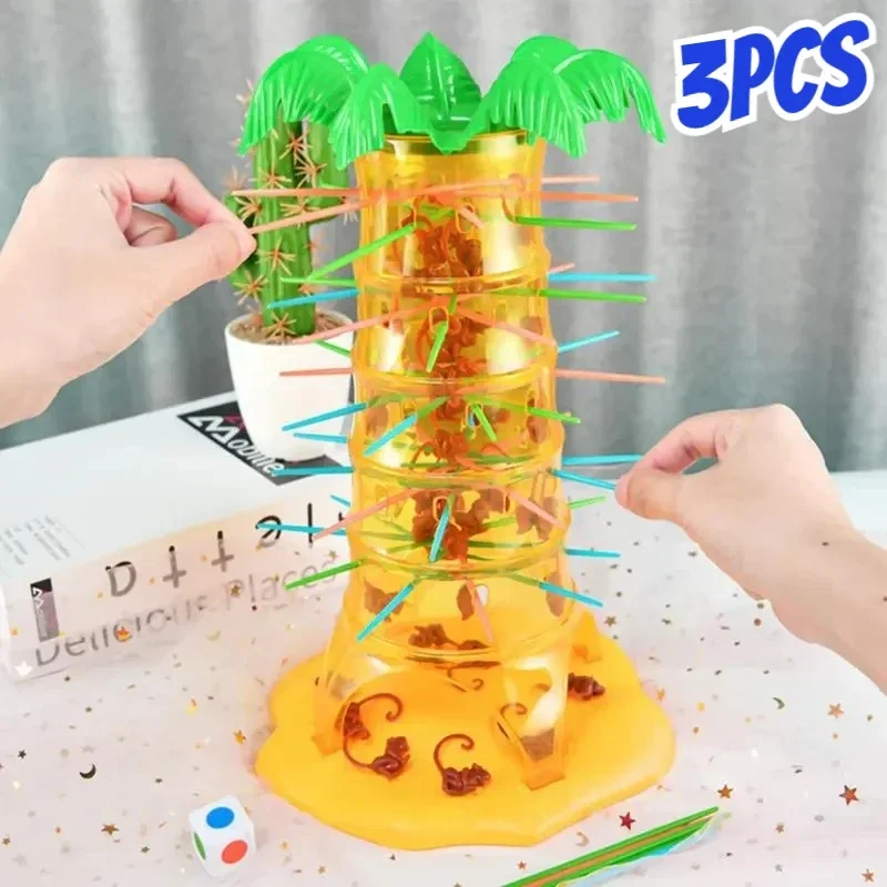 3Pcs Monkey Climbing Tree Game Toy Children Interesting Intelligence Toys Climbing Desktop Game Party Game Funny Toys For Kids