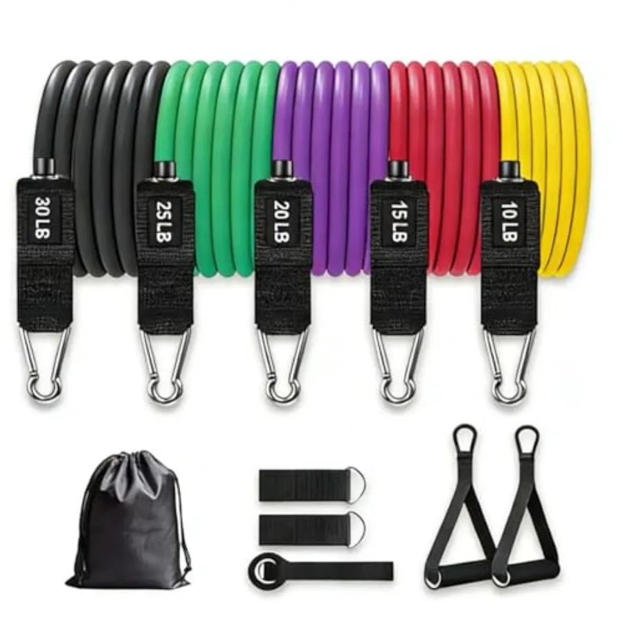 5Pcs Resistance Bands Set with Handles and Travel Bag