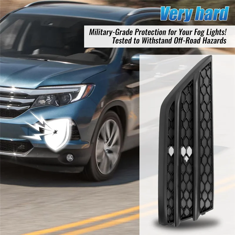 

AZ-For Honda Pilot 2016-2018 Front Fog Light Cover Side Fog Lamp Bezel Grille Cover Accessories