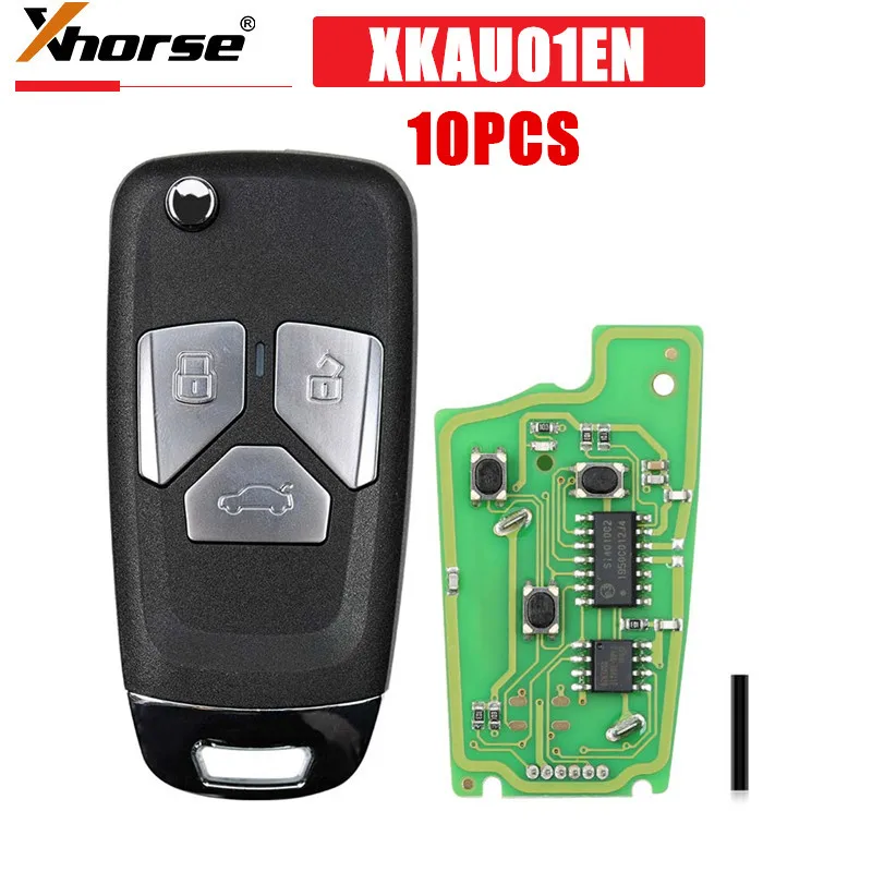 

10PCS/LOT XHORSE XKAU01EN VVDI Universal Flip Wired Remote Key for AUDI 3 Button