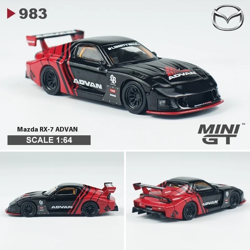 متوفر 1/64 Minigt نموذج سيارة مازدا RX-7 787B RE Advan LB-Super AZ-1 FD3S سبيكة سيارات نموذج جمع تصميم هدية عيد ميلاد اللعب