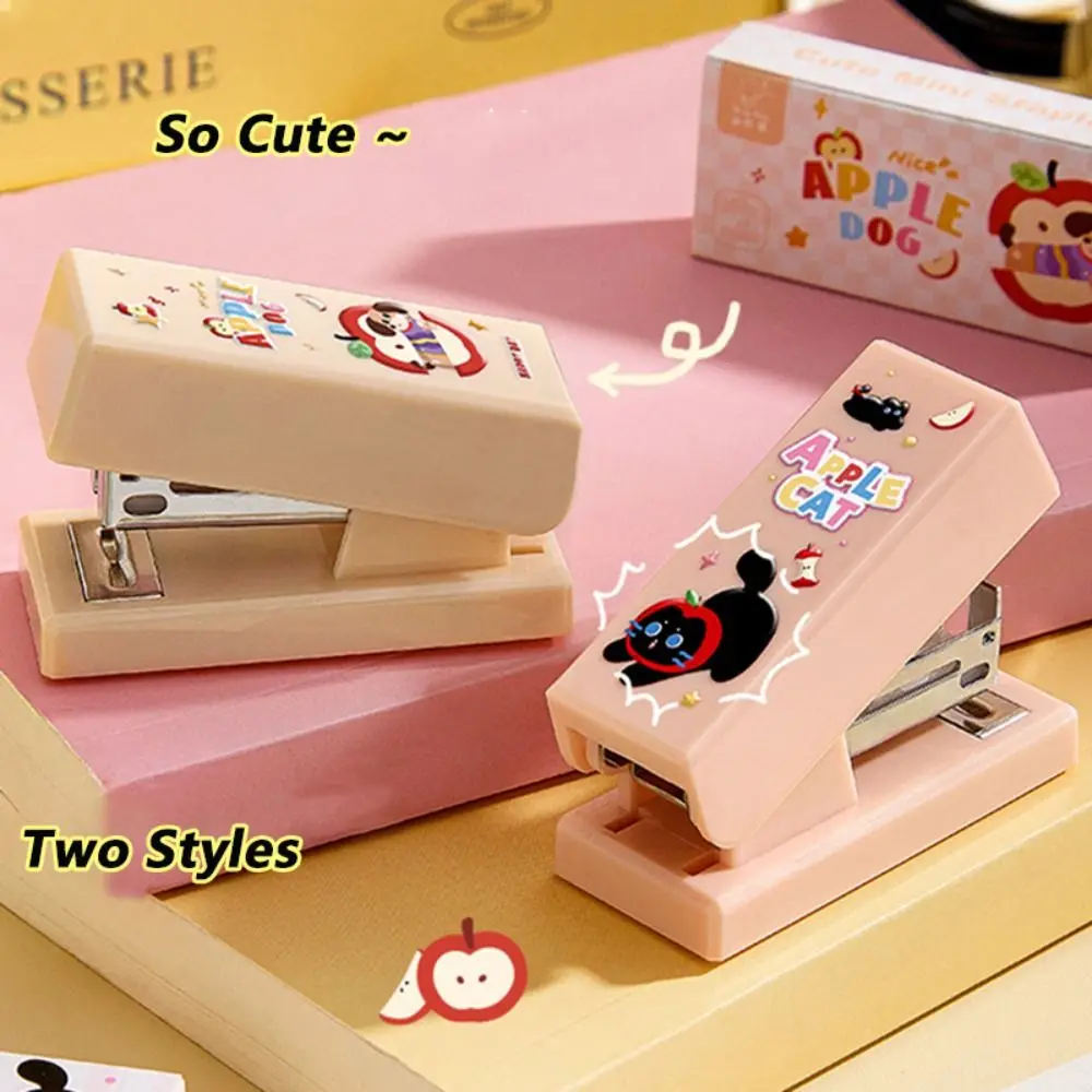 ダックスフント/黒猫ホッチキスミニポータブル使用 24/6 ステープル手動ホッチキスポータブル省力手動バインディングツール