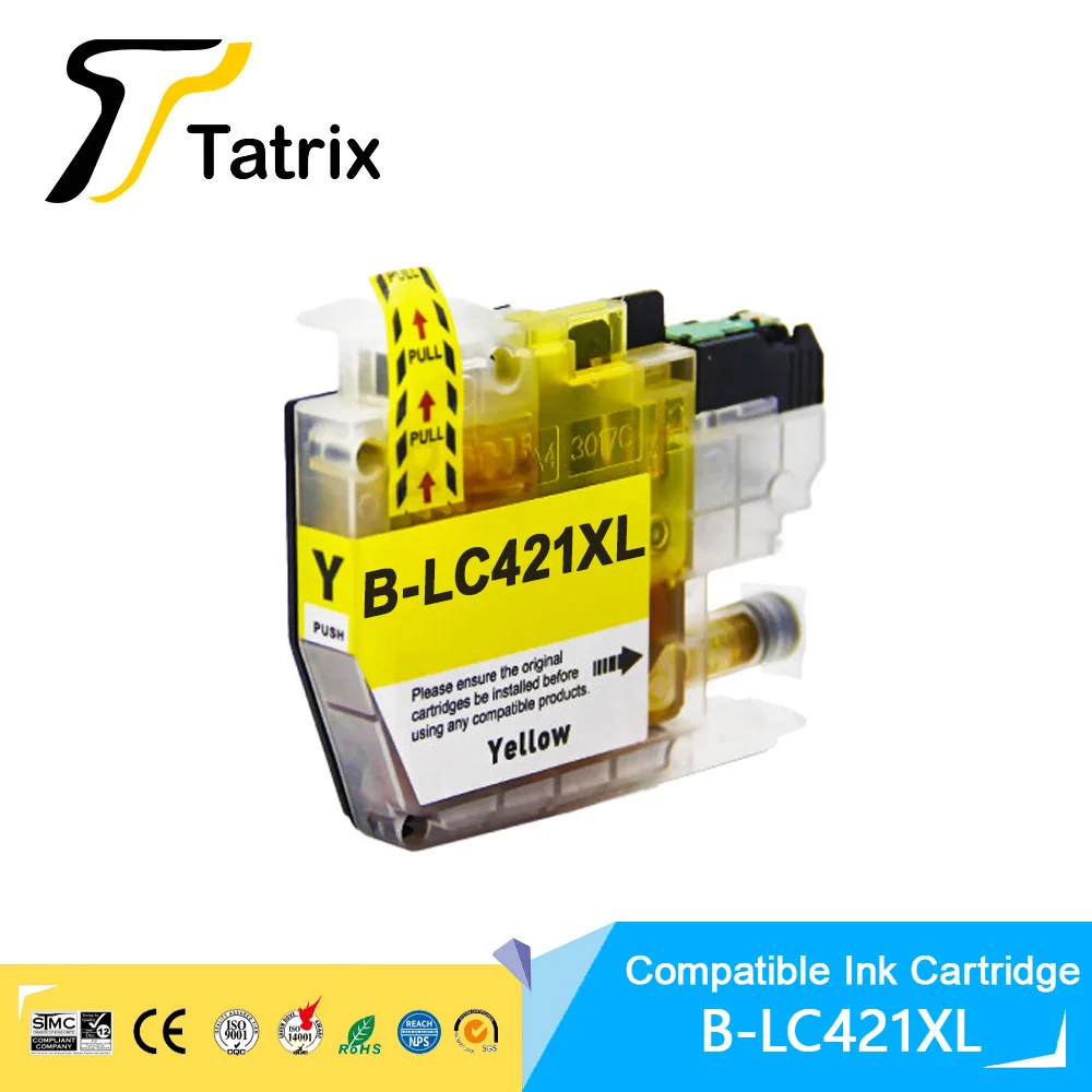 Tatrix Hoge capaciteit LC421XL LC421 421XL Compatibele Inktcartridge Voor Brother DCP-J1050DW MFC-J1010DW DCP-J1140DW printer