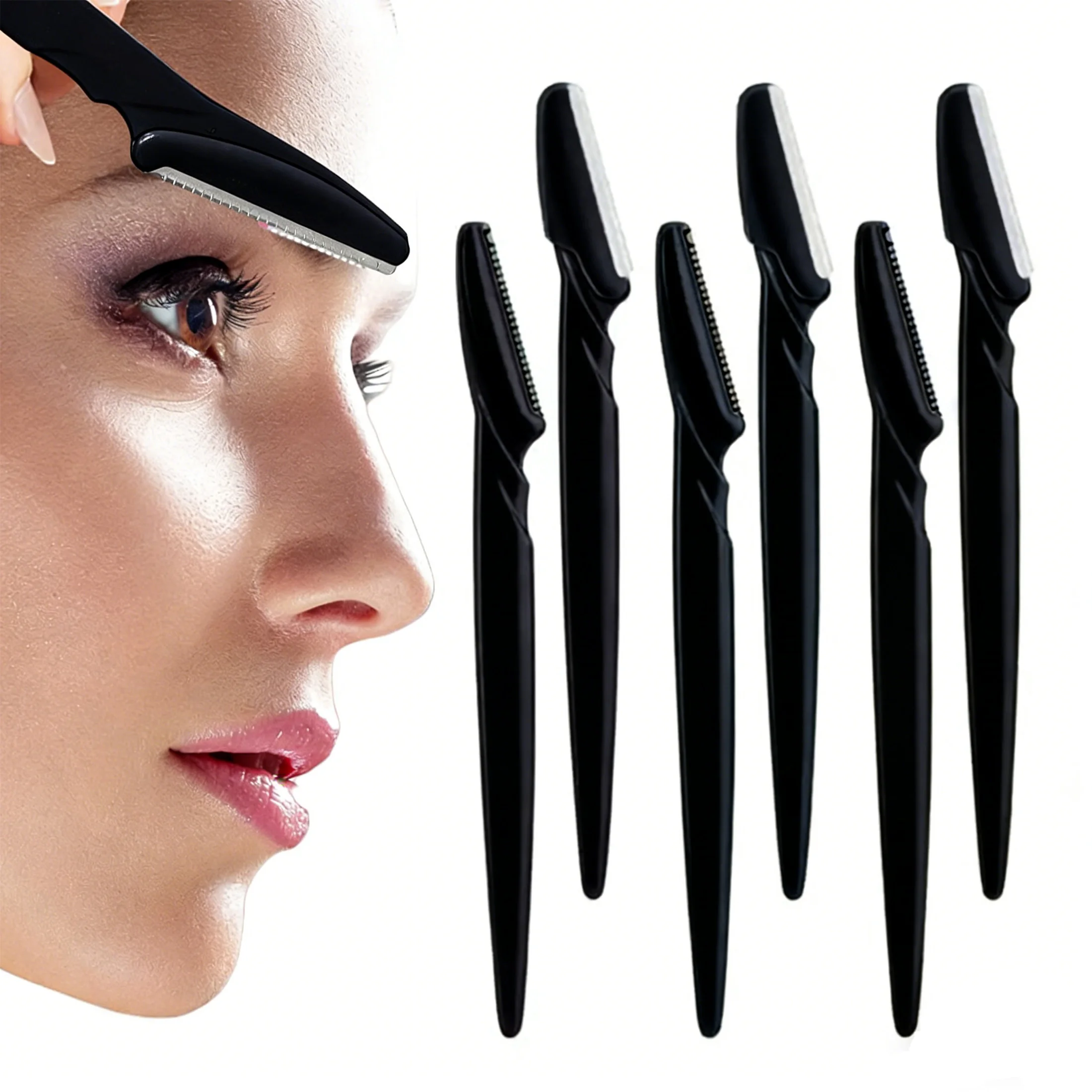 5pcs/10pcs/20pcs/40pcs Eyebrow Trimmer, Facial Razor, Hair Removal Tool, Anti‑scratch Eyebrow Blade in Can, Beauty Tool