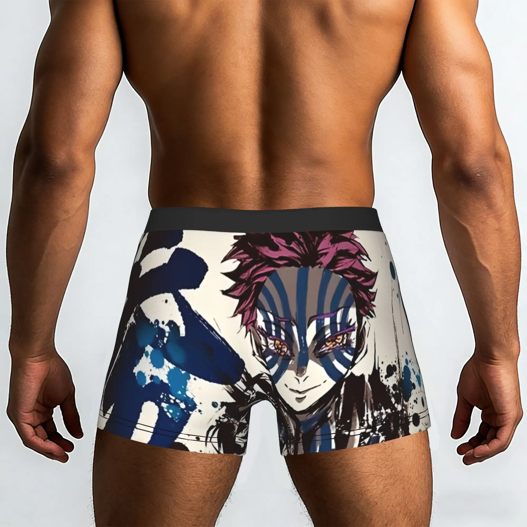 The Battle Crazed Demon   Akaza Bandai Demon Slayer Underpants Breathbale Panties Men's Underwear Print Shorts Boxer Briefs