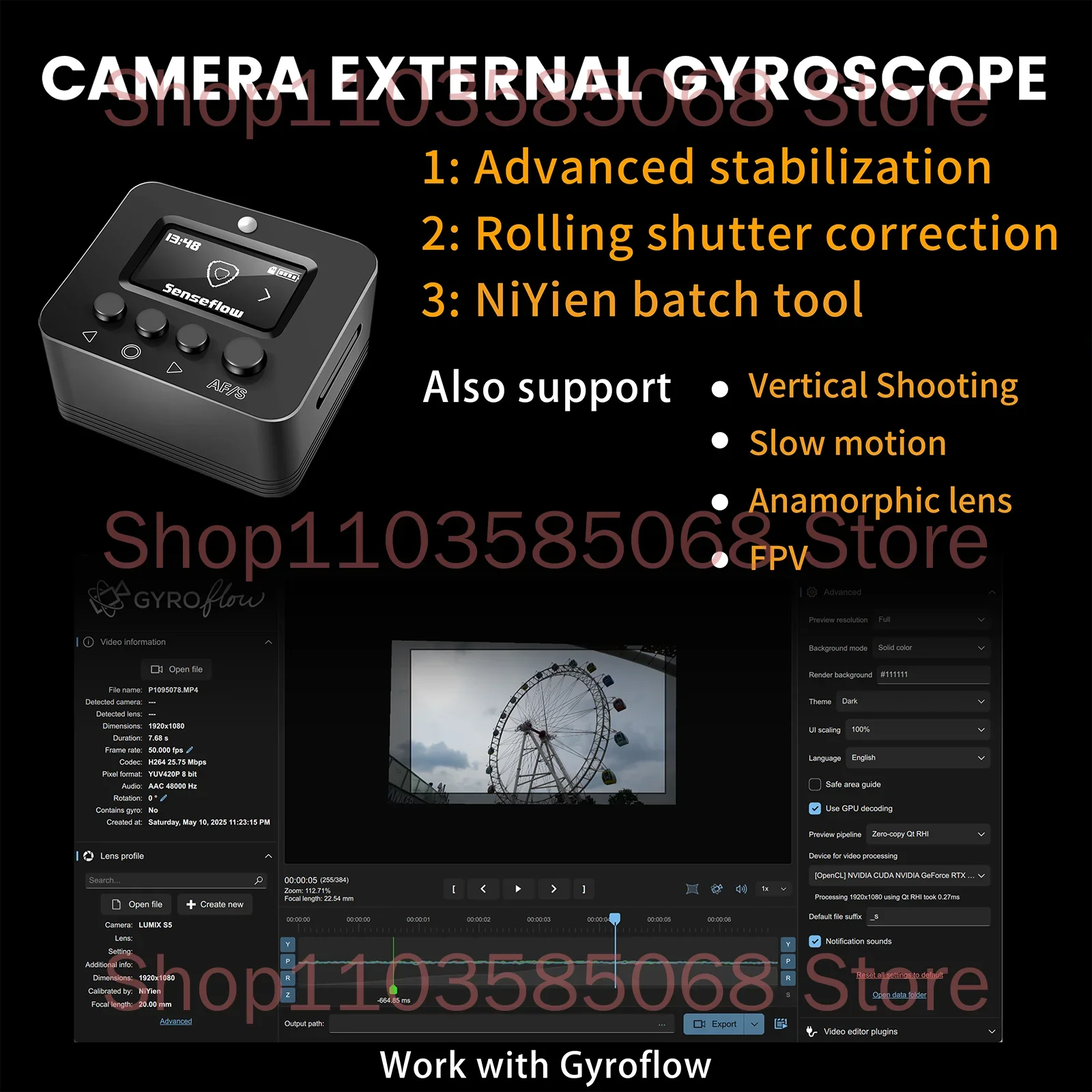Stabilizer Kamera Drone NiYien Gyroscope untuk Stabilisasi Video dengan Sistem Bahasa Inggris