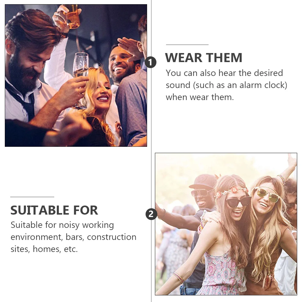 

1Pair Noise Reduction Silicone Earplugs Reusable Lightweight Ear Protector Sleeping Travel Ear Plugs Anti-Noise Earplug