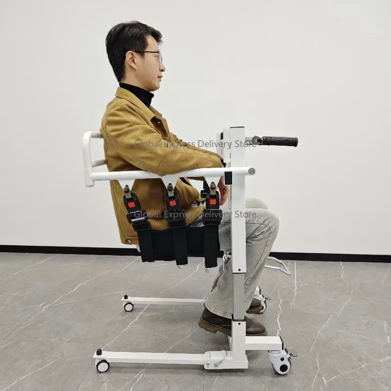 

Easy Cleaning Mobile Trade Old People Product Steel Manual Shift Paralyzed Patient Lift Transfer Chair for Invalid