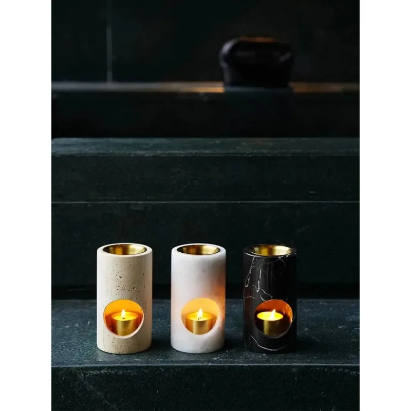 100% Natural Marble Fruit Plate Essential Oil Burner, Aroma Brick Stove & Candle Diffuser for Home