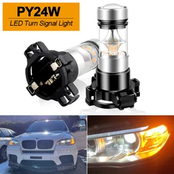 2X Amber Yellow Error Free PY24W 5200s LED Bulbs Turn Signal for BMW E90/E92 3 F10/F07 5 Series E83/F25 X 3 E70 X5 E71 X6 Z4 GT