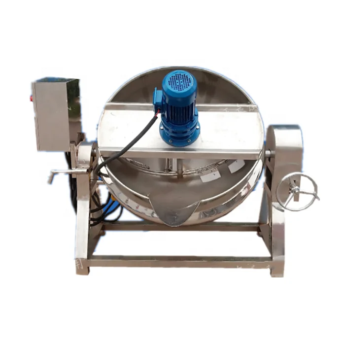 Food Processor Hard Candy Tilting Electric Heating Cooking Pot Homogenizer Stainless Steel Fixed Jacket Kettle With Agitator