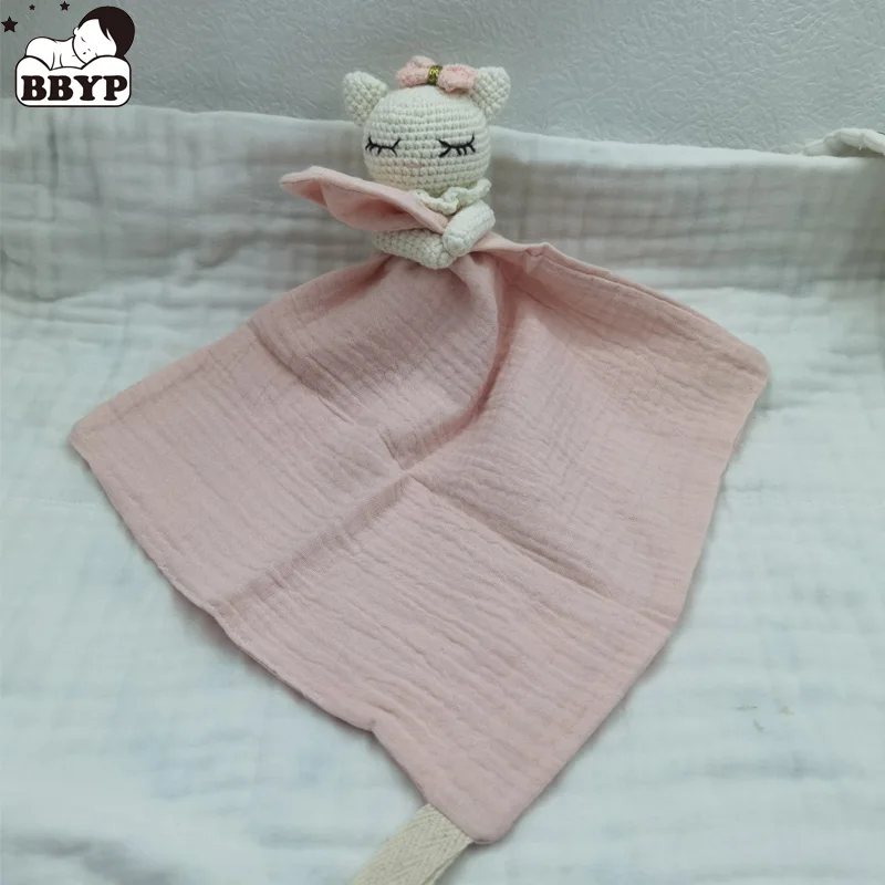 Baby Soother Appease Towel Bib Soft Sheep Cat Sleeping Doll Teether Infants Comfort Sleeping Nursing Cuddling Doudou