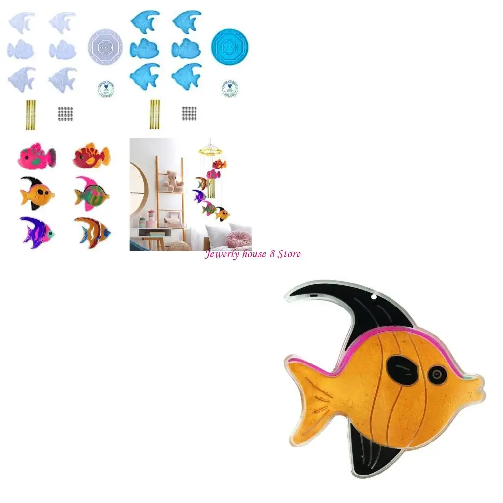 

Wind Resin Molds Silicone Fish Epoxy Casting Mold for DIY Wind Chimes