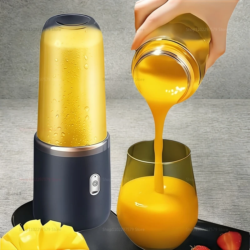 كوب مزدوج متعدد الوظائف خلاط محمول 400 مللي عصارة فواكه كهربائية كوب لصنع العصائر الفواكه المنزلية أداة عصارة قابلة للشحن عبر USB #5