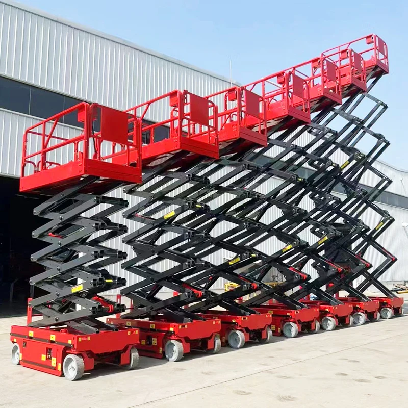 6m 8m 10m 12m 14m  Hydraulic Scissor Lift Table Aerial Working Platform 100kg 300kg