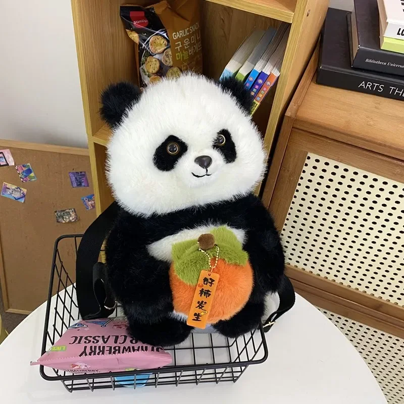 

Cute Panda Bear Plush Backpack Women's Single Shoulder Doll Bag Soft Cute Crossbody Bag Personalized Double Strap Bag