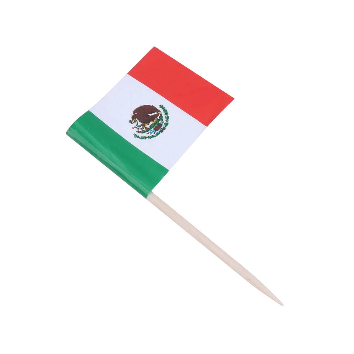 

100 Pcs Mexican Cake Pick Mexico Flag on Stick Decor American Picks Toppers Fruit Decorative Cupcake Wooden