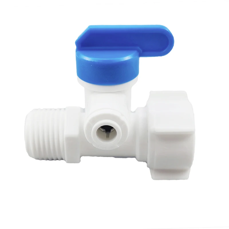 

Reverse Osmosis RO Tee Plastic Ball Valve 1/4" Hose Quick Coupling 1/2" Male 3 Way Faucet Water Purifier Tap Connector 1 Pc