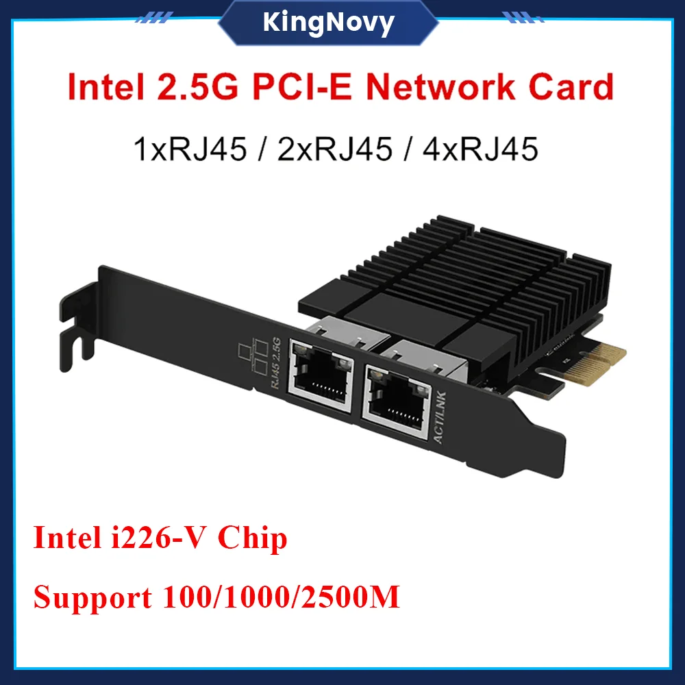 인텔 PCI-E 네트워크 카드 i226-V, 데스크탑 컴퓨터용 2U NAS 방화벽 라우터, 1 * RJ45 2 * RJ45 i225-V B3 4 * RJ45 2500M LAN, 2.5G