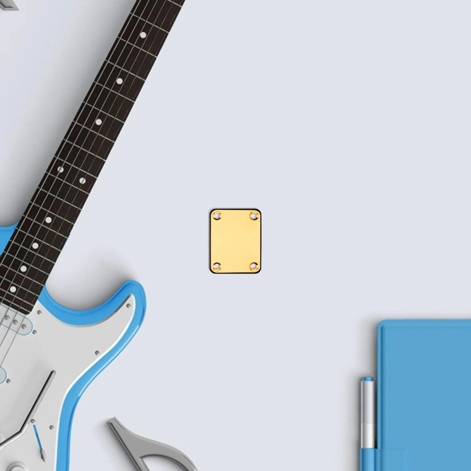 

Electric Guitar Accessories Neck Board Necks Parts with Hole Hardware Metal Bass Plate